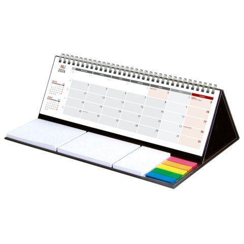 Kalendarz biurkowy MAXI biurkowy z notesem,SPIRALOWANY 315mm x 192mm Wydawnictwo Wokół Nas (KB 053 B CZARNY)