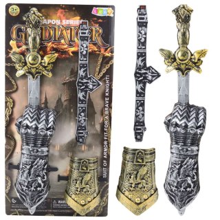 Zestaw rycerski Gladiator Miecz Ochraniacze Pas Zdobione Lean (24294)