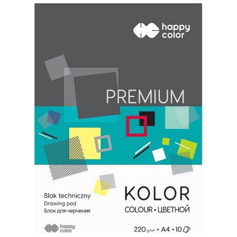 Blok techniczny Premium A4 kolorowy 220g 10k [mm:] 210x297 Happy Color
