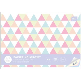 Zeszyt papierów kolorowych PASTEL A5 115g 10k Interdruk