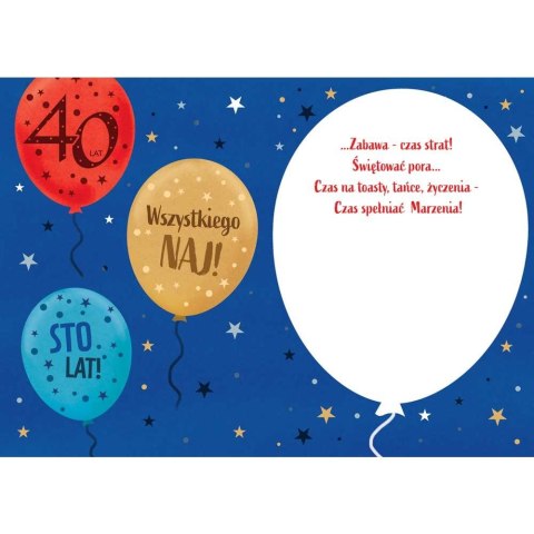 Kartka składana Karnet A5 40 balony A5 Henry (5905701484089)