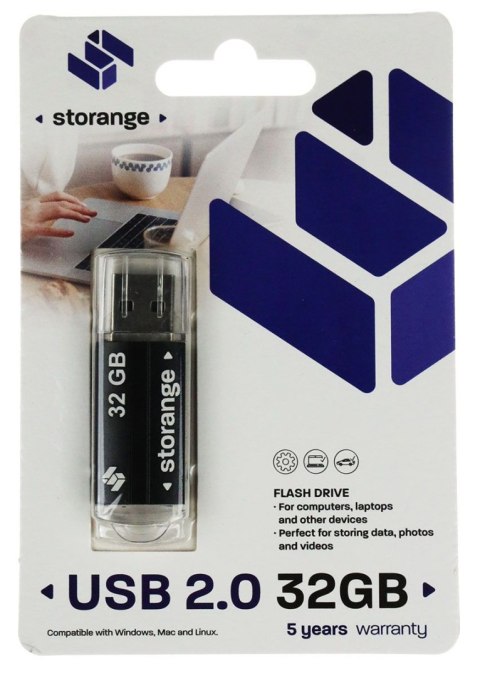 Pendrive black 32GB Storange (STORANPEN32GBBK2.0)