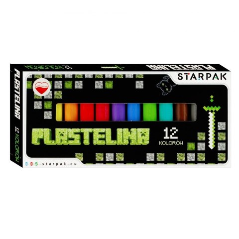 Plastelina 12 kol. Pixel game mix Starpak (536885)