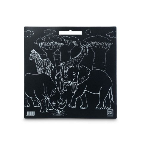 Podkład na biurko FUNNY MAT BLACK- KREDA SAFARI sfu1046 czarny polipropylen PP [mm:] 400x400 Strigo (8681379310446)