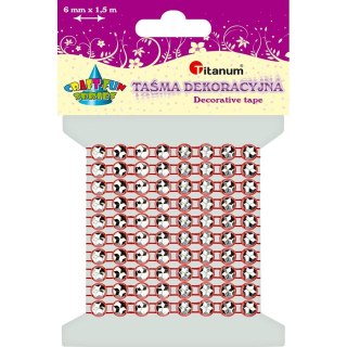 Taśma ozdobna Craft-Fun Series z kryształkami 4x1,5 [mm x m] czerwona Titanum (363494)
