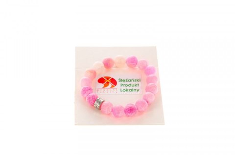 Bransoletka bransoletka agat trawiony rózowy 10mm Mol
