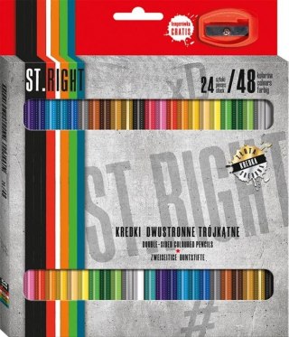 Kredki ołówkowe dwustronne 48 kol. St.Right (24/48)