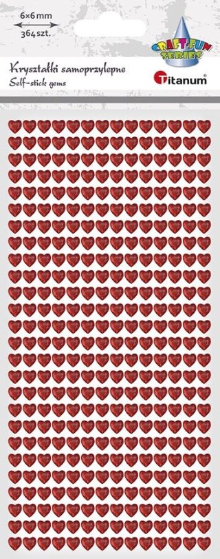 Kryształki Craft-Fun Series serca czerwone Titanum (24BR0201-158)