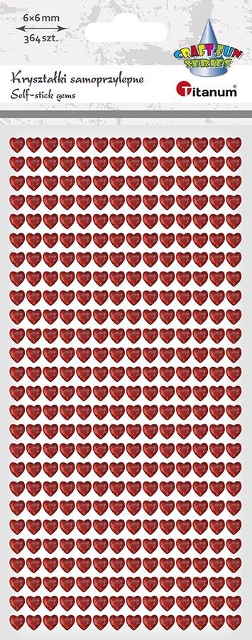 Kryształki Craft-Fun Series serca czerwone Titanum (24BR0201-158)