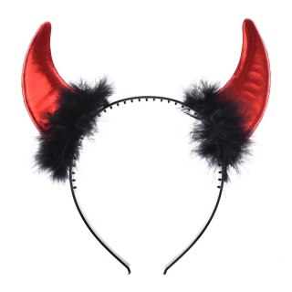 Opaska rogi diabła metalizowane czerwone Arpex (SR3317CZE)