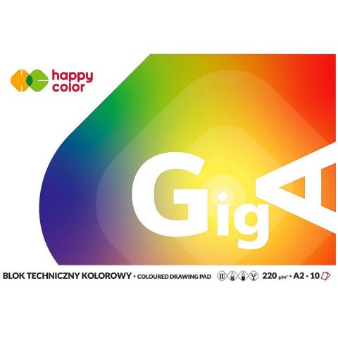 Blok techniczny A2 mix 220g 10k Happy Color (HA 3722 4060-09)