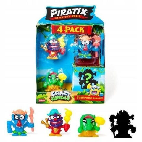 Figurka PIRATIX Crazy Jungle Mini Zestaw 4 Figurek Orbico Sp. Z O.o. (PPX3B412IN00)
