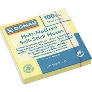 Notes samoprzylepny (karteczki) żółty 100k [mm:] 76x76 Donau (7586001-11)