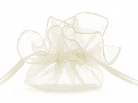 Organza Woreczki z organzy, kremowy, 25cm Partydeco (WRG6-079-10)