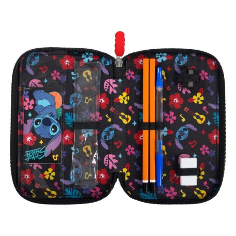 Piórnik STITCH Black ALOHA POTRÓJNY St.Majewski (z wyposażnieniem)