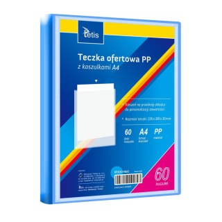 Teczka plastikowa na zatrzask niebieska A4 60 koszulek 5903242104893 A4 niebieski Tetis (BT630-N60)