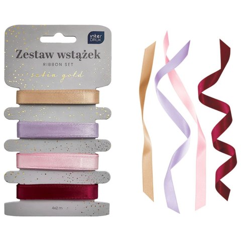 Wstążka SATIN GOLD 5902277345486x2 [mm x m] mix Interdruk (4x2m)