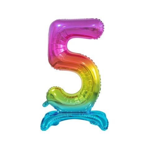 Balon gumowy Beauty&Charm cyfra stojąca tęczowa tęczowy 30cal Godan (BC-AST5)