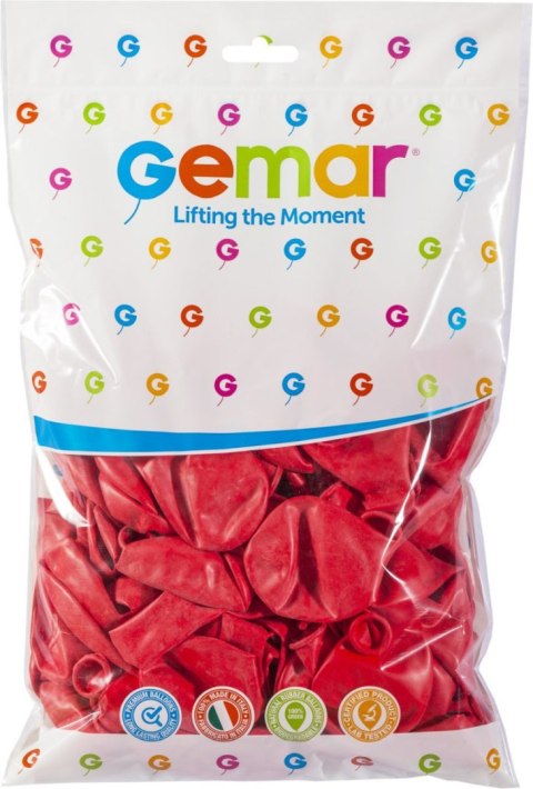 Balon gumowy pastelowy 100 szt czerwony jasny 260mm 10cal Godan (05)