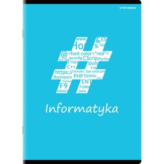 Brulion tematyczny informatyka A5 80k. 70g krata Top 2000 (400132321)