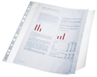 Koszulki na dokumenty z klapką A4 kolor: przezroczysty z boczną klapką 100 mic. Esselte (17939)