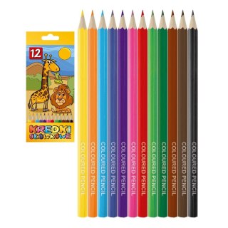 Kredki ołówkowe sześciokątne 12 kol. 12 kol. Titanum