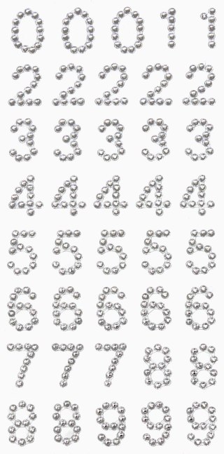 Kryształki samoprzylepne cyfry srebrne mix Galeria Papieru (251108)