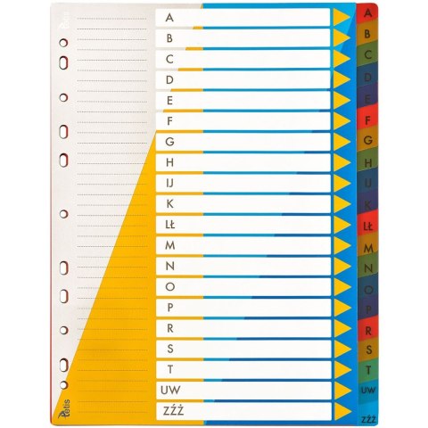 Przekładka alfabetyczna alfabetyczne A4 mix kolorów A-Z Tetis (BP631-AZ)