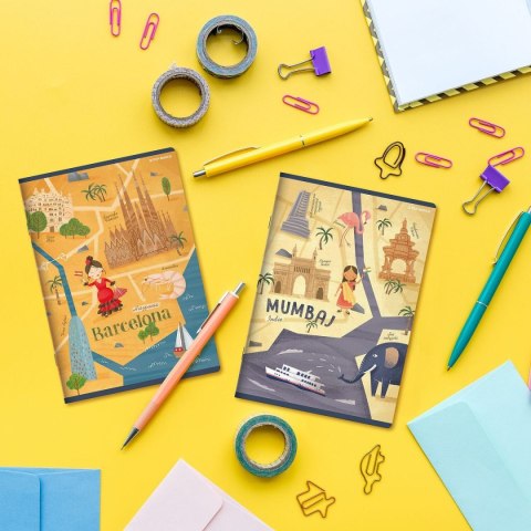 Zeszyt CITIES OF THE WORLD A5 16k. 70g krata Top 2000 (400157888)