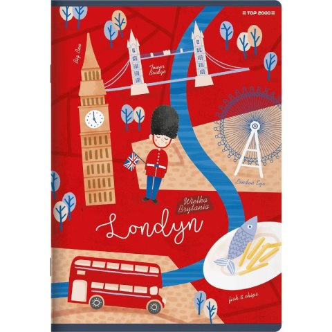Zeszyt CITIES OF THE WORLD A5 16k. 70g krata Top 2000 (400157888)