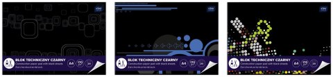 Blok techniczny A4 czarna 170g 10k Interdruk (ABLTA4C)