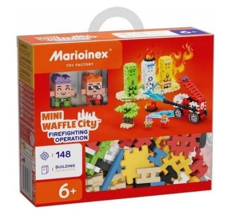 Klocki konstrukcyjne Mini Waffle City 148 elementów Akcja Strażacka Marioinex