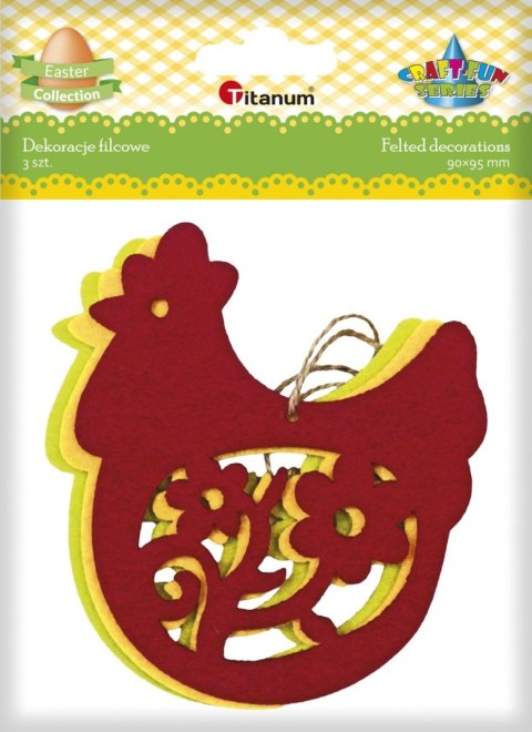 Ozdoba filcowa Craft-Fun Series zawieszka kura Titanum (wfb3)