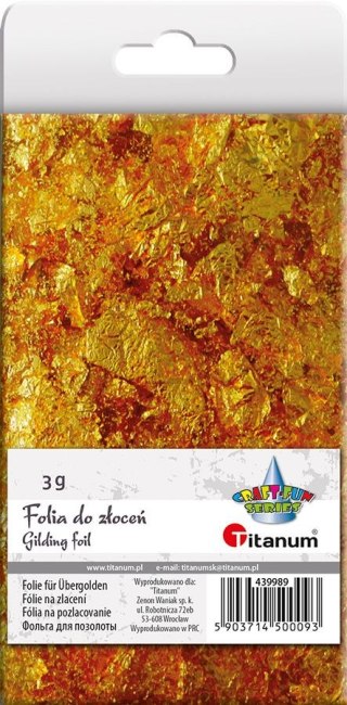 Folia ozdobna Craft-Fun Series do złoceń płatki złota Titanum