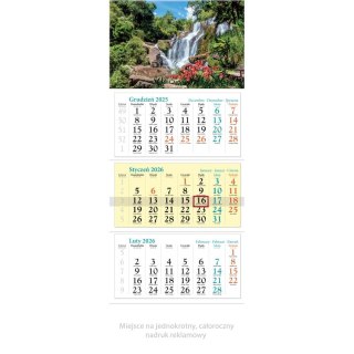 Kalendarz ścienny trójdzielny 320mm x 860mm Lucrum (KT09)