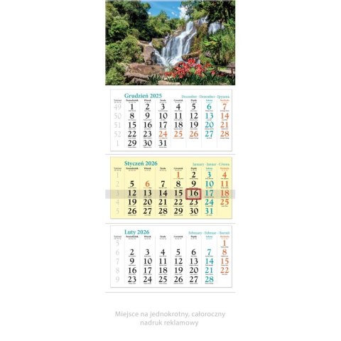 Kalendarz ścienny trójdzielny 320mm x 860mm Lucrum (KT09)