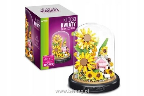 Klocki konstrukcyjne kwiaty Słoneczniki pod kloszem 557el Artyk (143281)