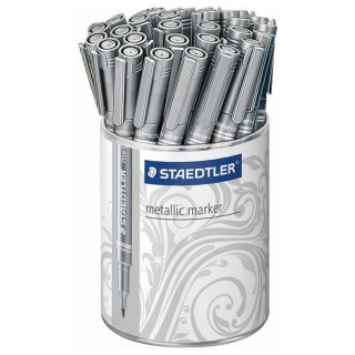 Marker permanentny metaliczny wkład srebrny 1,0-2,0mm okrągła końcówka Staedtler (8323-81)