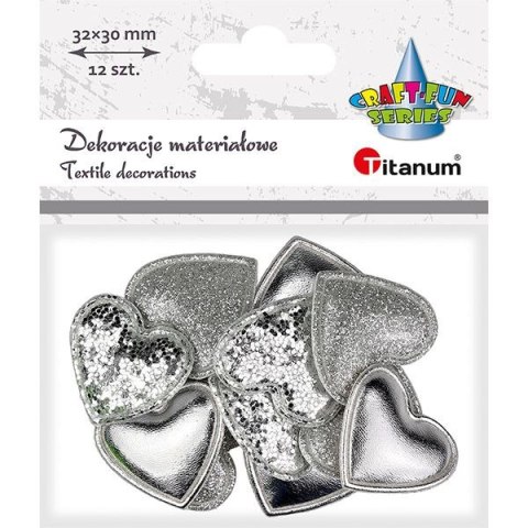 Ozdoba materiałowa Craft-Fun Series Srebrne serduszka Titanum (BJ25042704)