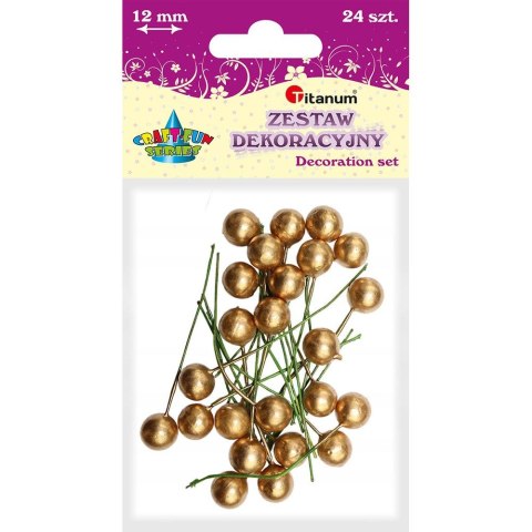 Ozdoba na piku Craft-Fun Series kulka złota Titanum (16088A)