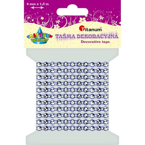 Taśma ozdobna Craft-Fun Series z kryształkami 4x1,5 [mm x m] granatowa Titanum (0,4x150cm)