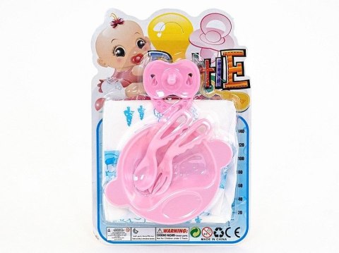 Zestaw akcesoriów dla lalek talerzyk, łyżeczki, smoczek Adar (499164)