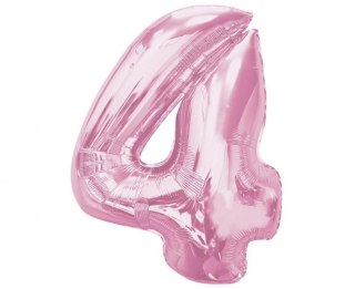 Balon foliowy Smart, cyfra 4, j. różowa, 92 cm Godan (CH-S9J4)