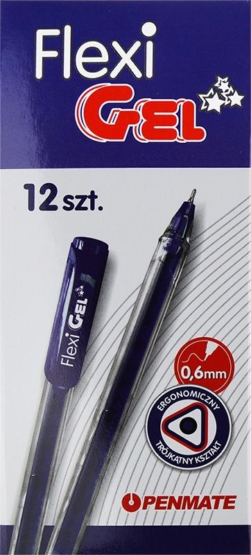 Długopis FLEXI GEL żelowy niebieski wkład czerwony 0,6mm Penmate (TT8500)