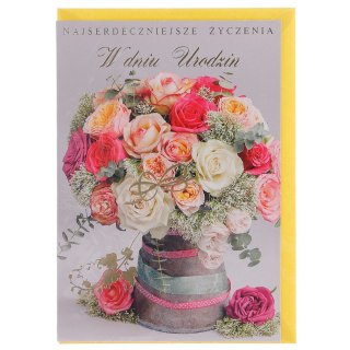 Kartka składana Urodziny Extra B6 Pol-mak (b6x)