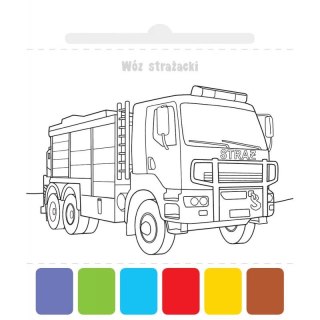 Książka dla dzieci Użyj wody, zbudź kolory! Pojazdy Aksjomat