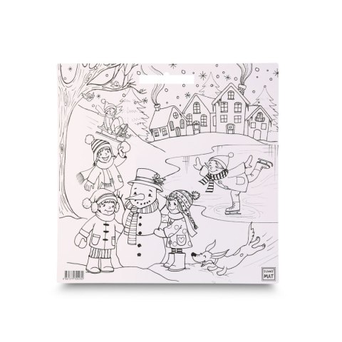 Podkład na biurko FUNNY MAT white ZABAWA NA ŚNIEGU sfu403 polipropylen PP [mm:] 400x400 Strigo (8681379304030)