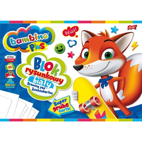 Blok rysunkowy Bambino Plus A3 biały 100g 20k [mm:] 297x420 Unipap