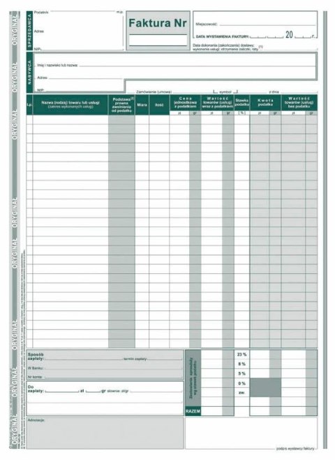 Druk samokopiujący Faktura brutto A4 80k. Michalczyk i Prokop (141-1E)