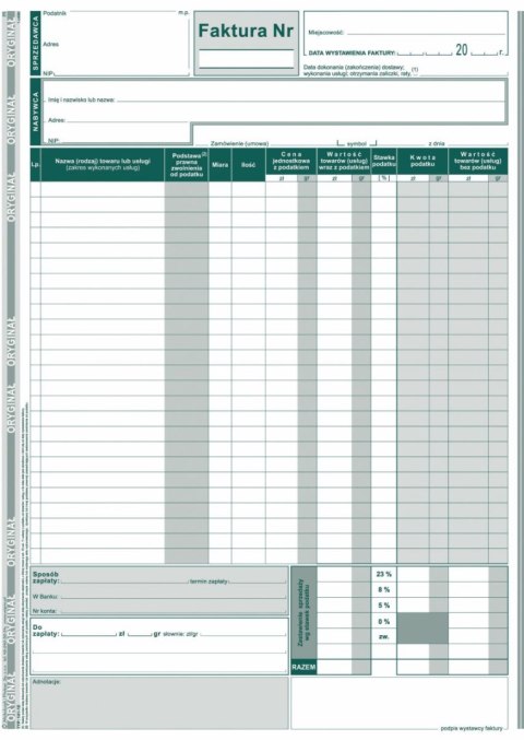 Druk samokopiujący Faktura brutto A4 80k. Michalczyk i Prokop (141-1E)